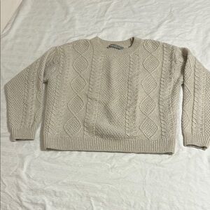 Beige Cable Knit Sweater
